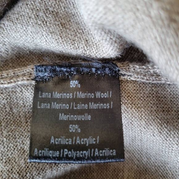 Coveri Collection Merino Wool Blend Turtleneck Sweater Brown 2XL - Picture 5 of 8